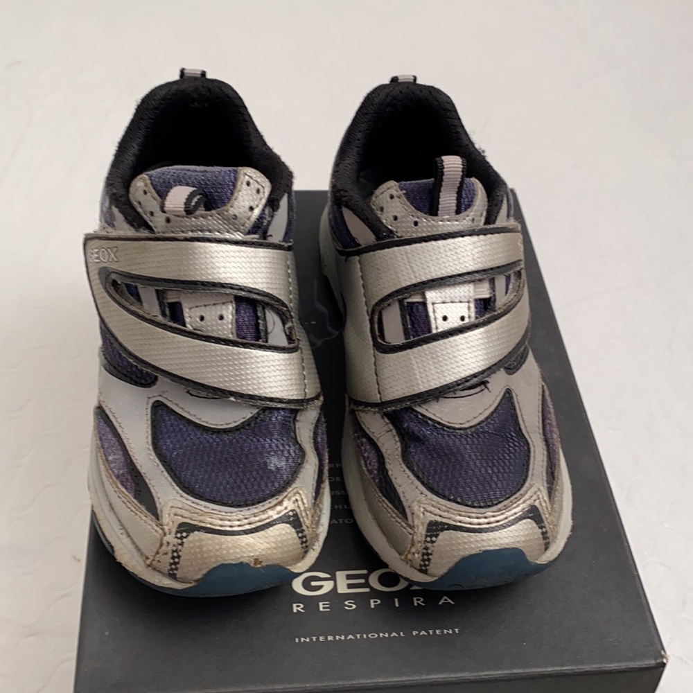Geox J Ascari S blue and silver mesh and geobuck sneakers 11